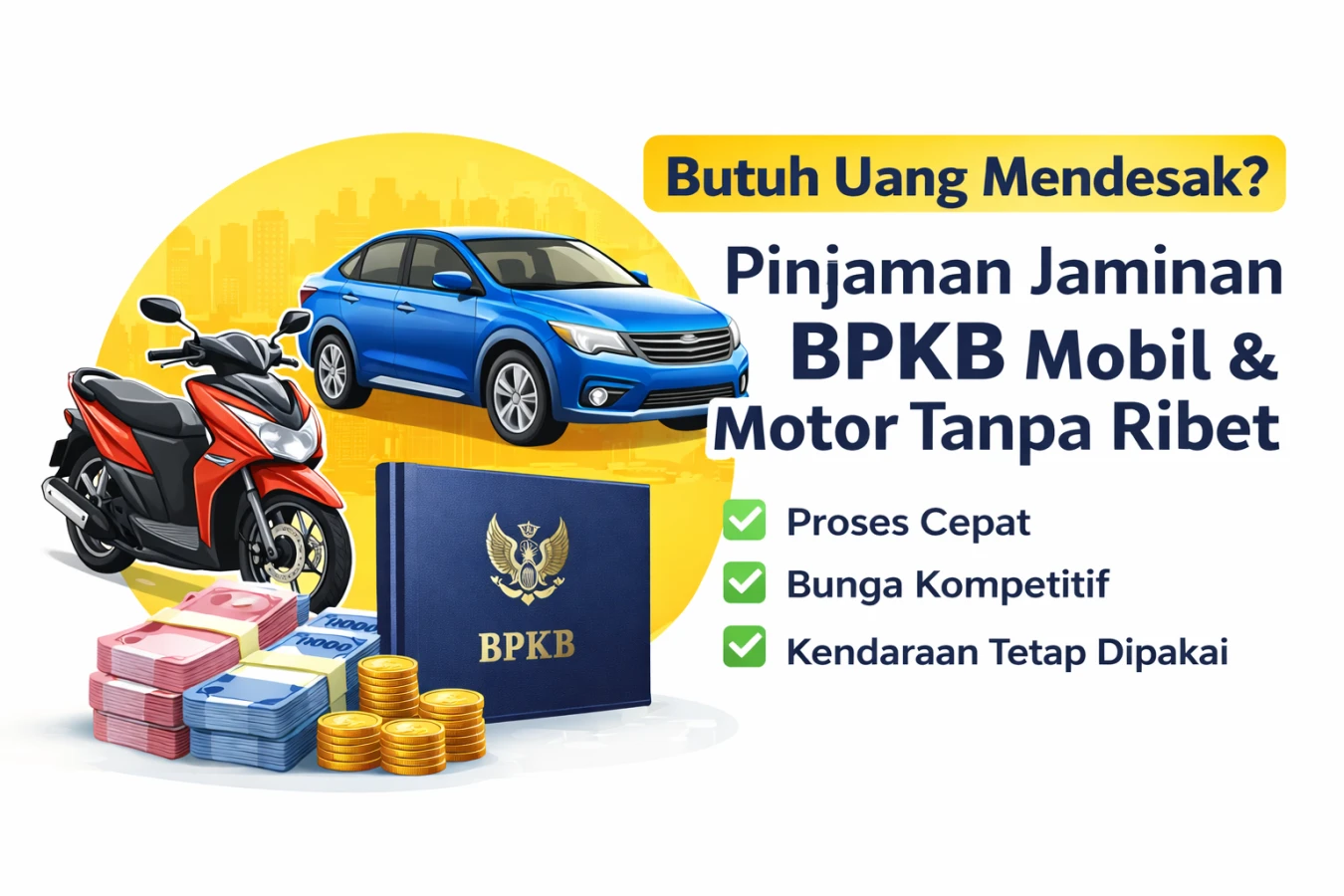Butuh Uang Mendesak? Pinjaman Jaminan BPKB Mobil & Motor Tanpa Ribet