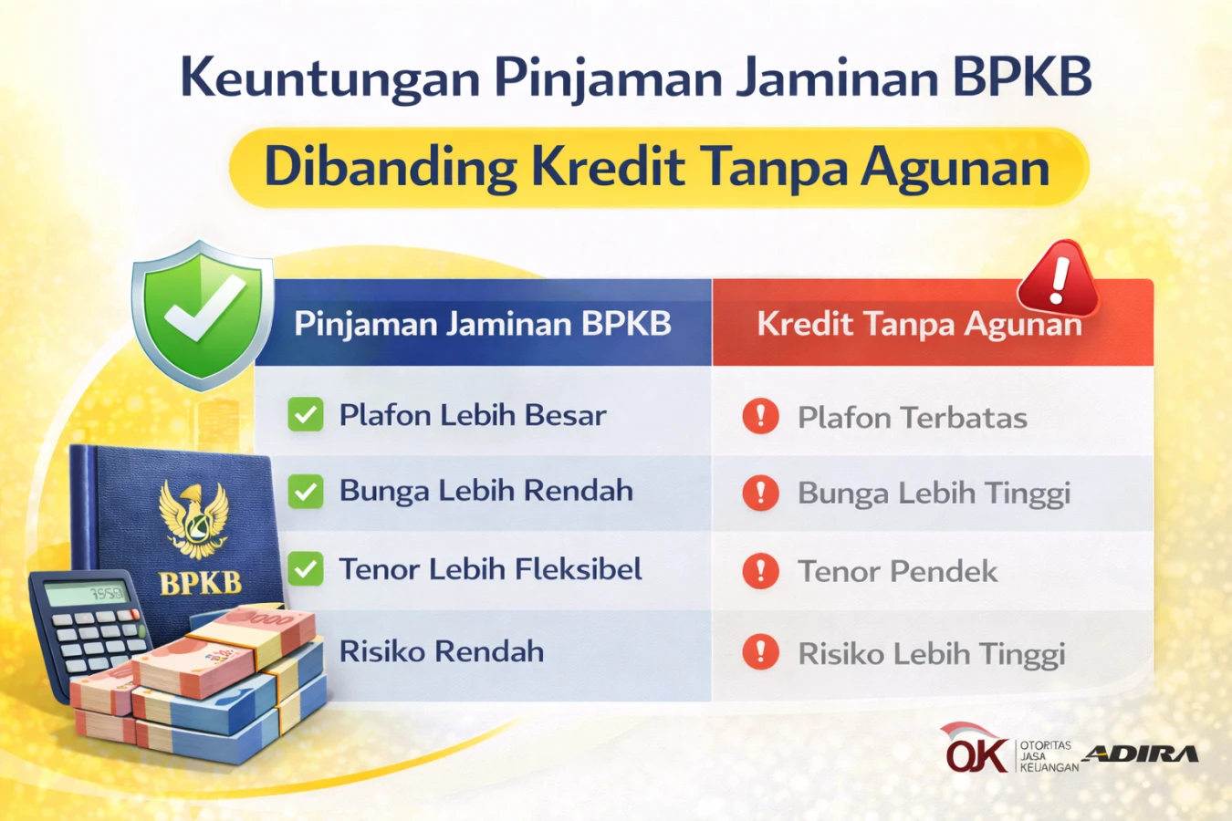 Keuntungan Pinjaman Jaminan BPKB Dibanding Kredit Tanpa Agunan