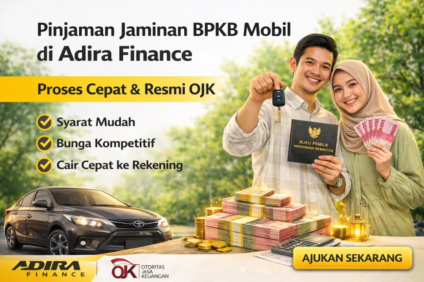 Pinjaman Jaminan BPKB Mobil di Adira Finance, Proses Cepat & Resmi OJK
