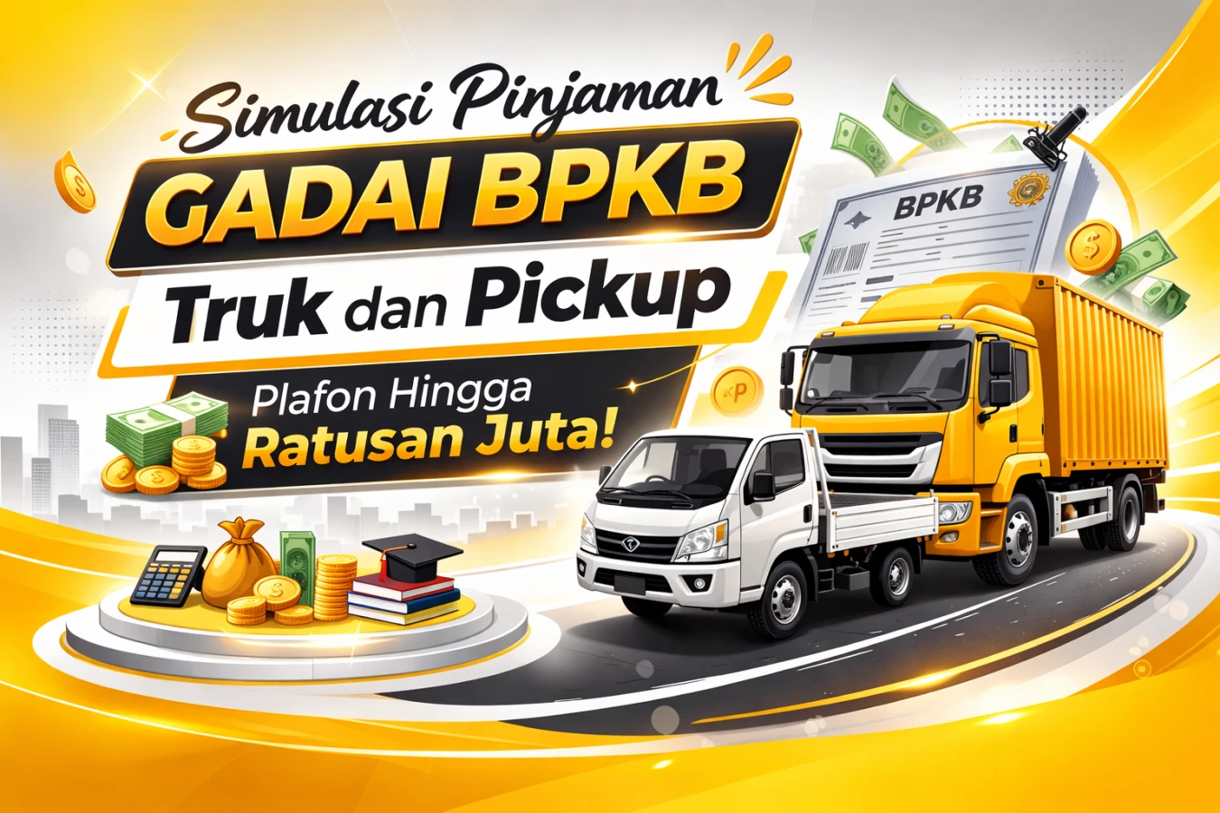 Simulasi Pinjaman Gadai BPKB Truk dan Pickup, Plafon Hingga Ratusan Juta