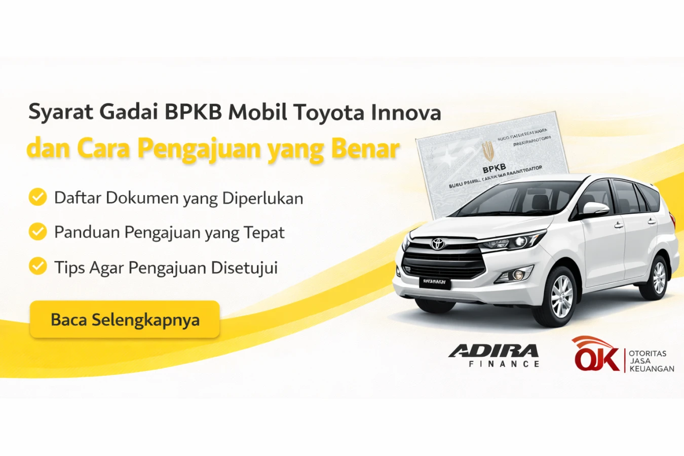 Syarat Gadai BPKB Mobil Toyota Innova dan Cara Pengajuan yang Benar