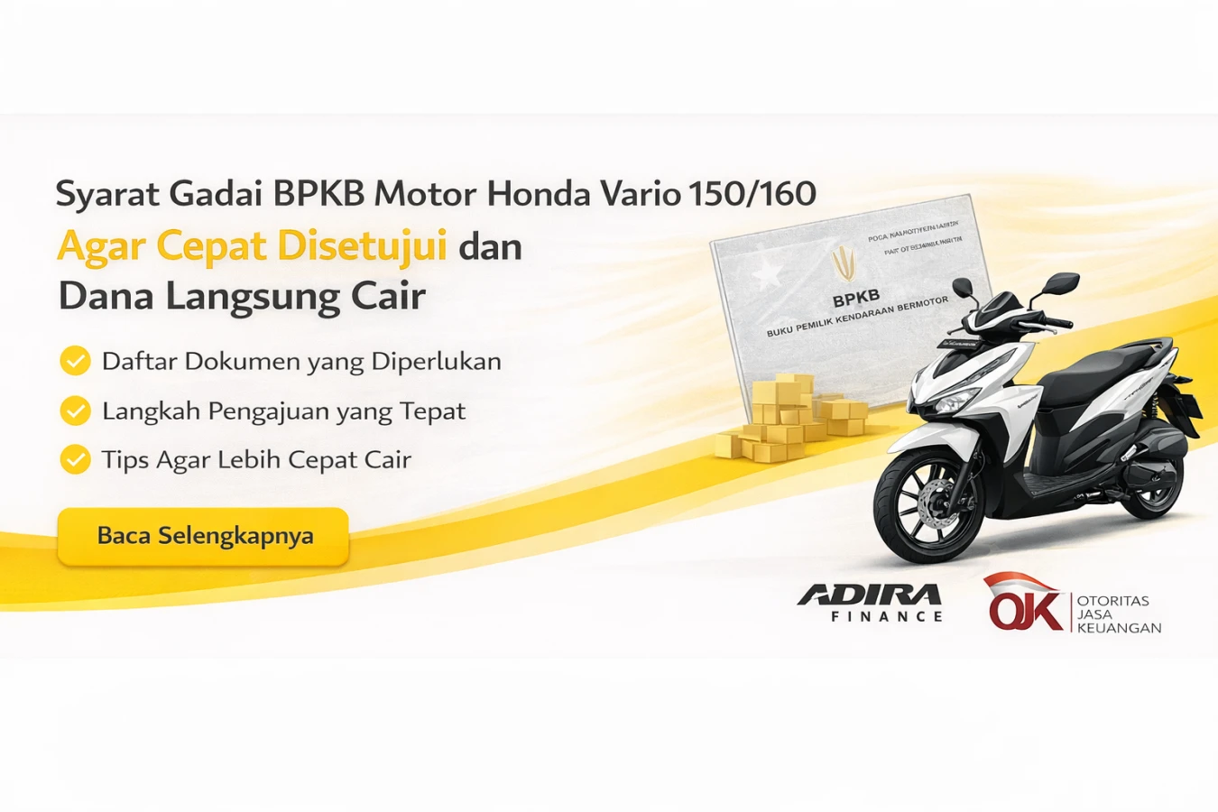 Syarat Gadai BPKB Motor Honda Vario 150/160 dan Cara Pengajuannya