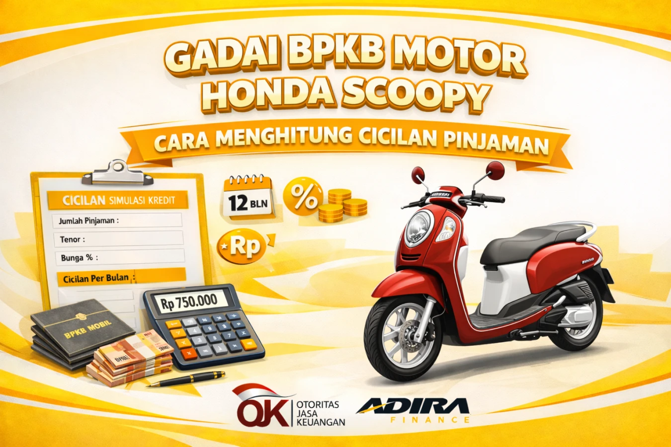 Gadai BPKB Motor Honda Scoopy dan Cara Menghitung Cicilan Pinjaman