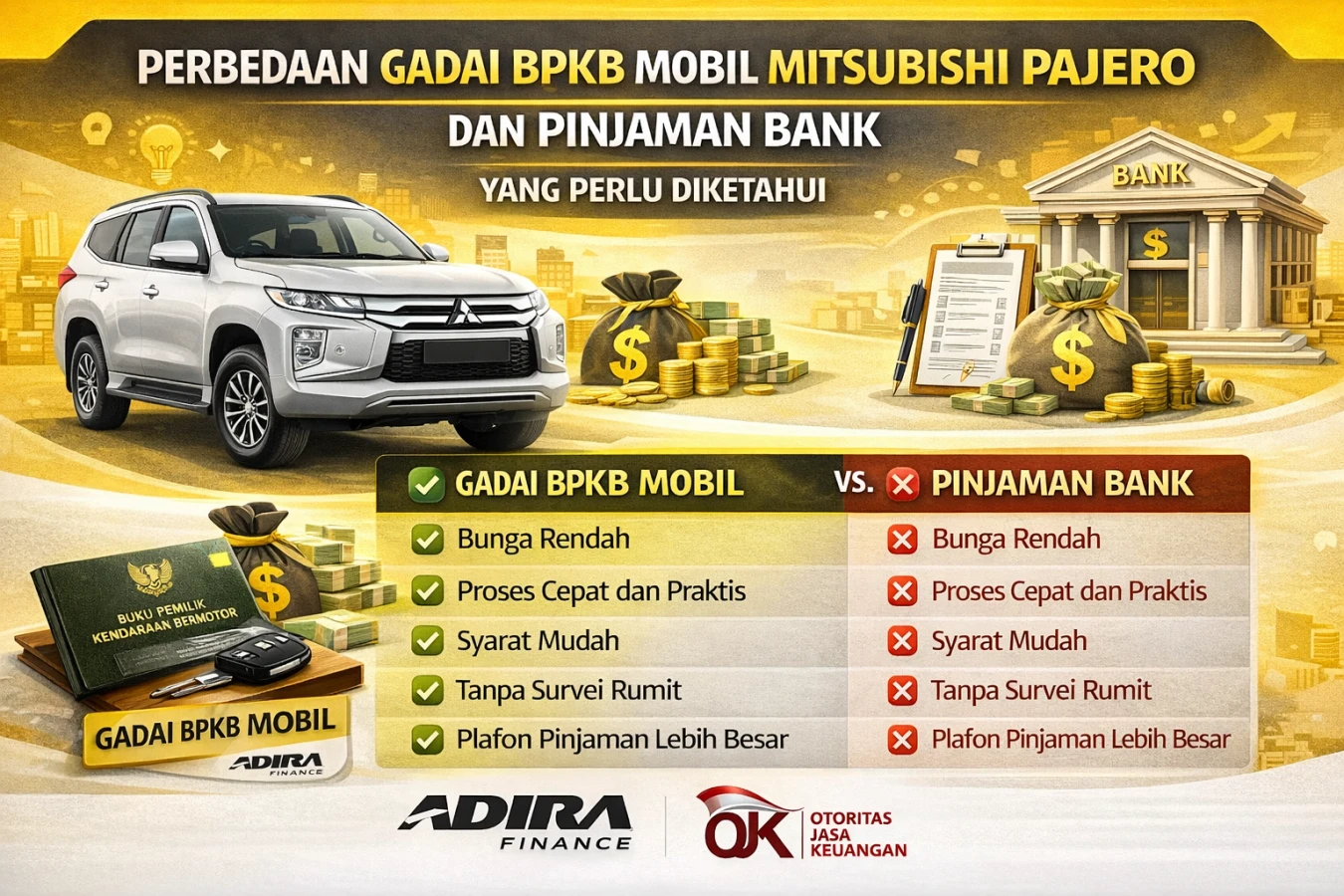 Perbedaan Gadai BPKB Mobil Mitsubishi Pajero dan Pinjaman Bank yang Perlu Diketahui