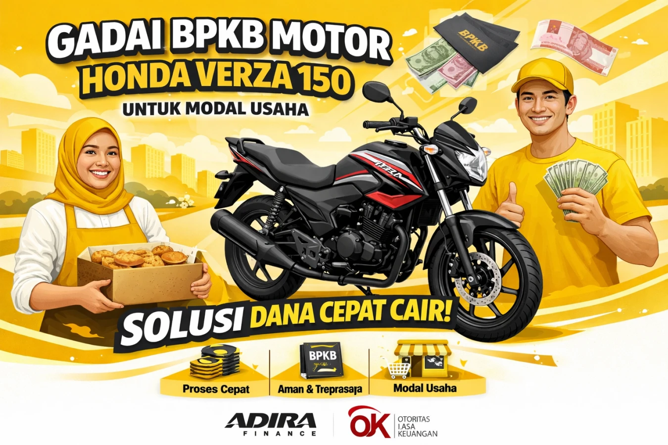 Gadai BPKB Motor Honda Verza 150 untuk Modal Usaha Solusi Dana Cepat Cair